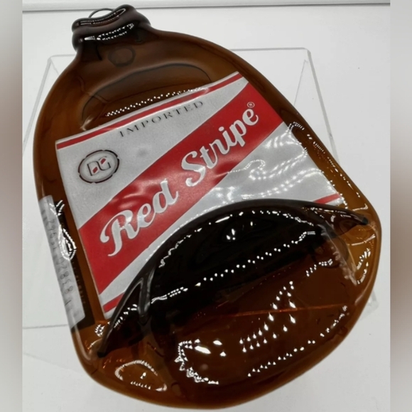 Red Stripe Beer Glass Bottle Spoon Rest Wall Art - Collectible Kitchen Decor - Picture 2 of 5